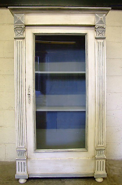 antique painted single armoire
